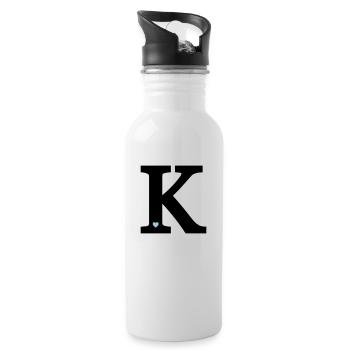 Buchstabe K Anfangsbuchstabe - Trinkflasche mit integriertem Trinkhalm - Weiß - Rechts