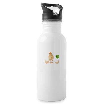 Ich bin Leben, das leben will 2 - Trinkflasche mit integriertem Trinkhalm - Weiß - Rechts