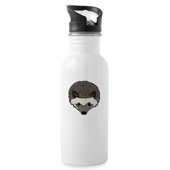 Igel Kopf - Trinkflasche mit integriertem Trinkhalm - Weiß - Rechts