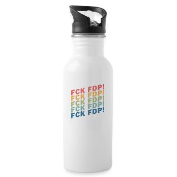 FCK FDP - Trinkflasche mit integriertem Trinkhalm - Weiß - Rechts