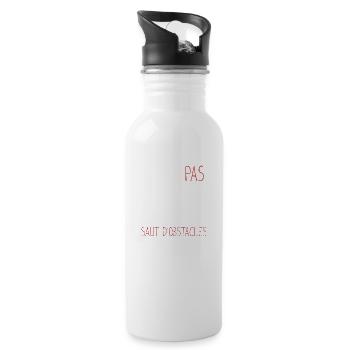 Je peux pas j'ai saut d'obstacles cadeau humour - Gourde avec paille intégrée - blanc - Droite