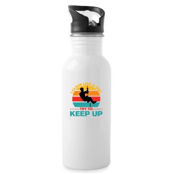 Canyoning Climb Like A Girl Girl Rock Climbing - Water bottle with straw - white - Right