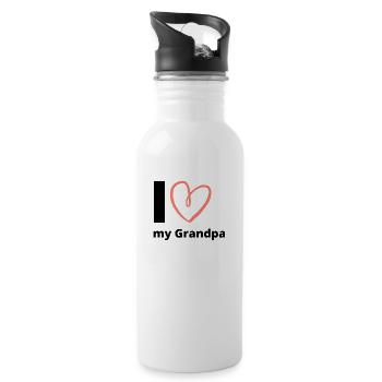 J’aime mon grand-père - Grand-père Opi Idée cadeau Grand-père - Gourde avec paille intégrée - blanc - Droite