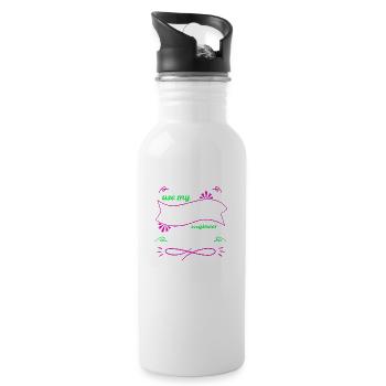 joke awesome statement present fun - Water bottle with straw - white - Right