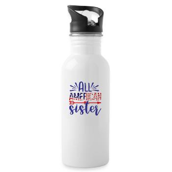 All American Sister - Water bottle with straw - white - Right