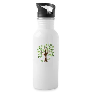Alphabet leaf tree - Water bottle with straw - white - Right