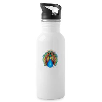 Great Peacocks Bird Complete Bird Cage - Water bottle with straw - white - Right