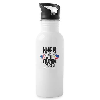 MADE IN AMERICA WITH FILIPINO PARTS - Water bottle with straw - white - Right