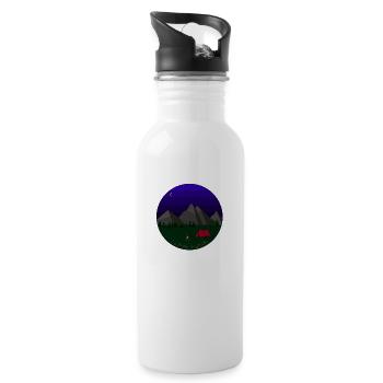 I love camping - Trinkflasche mit integriertem Trinkhalm - Weiß - Rechts