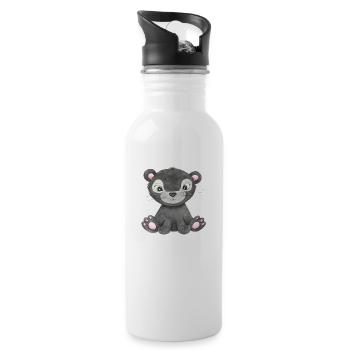 Süßes Panther Baby Amazonas Südamerika Panter - Trinkflasche mit integriertem Trinkhalm - Weiß - Rechts