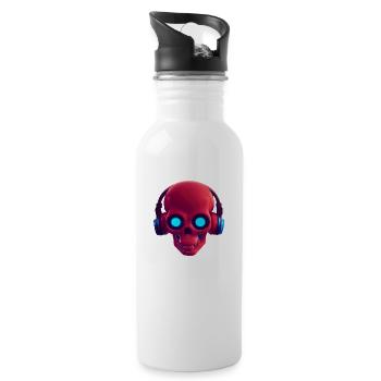 Musical skull - Water bottle with straw - white - Right