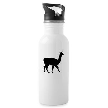 Lama Alpaga Silhouette Drôle Pas de Drame Lama - Gourde avec paille intégrée - blanc - Droite