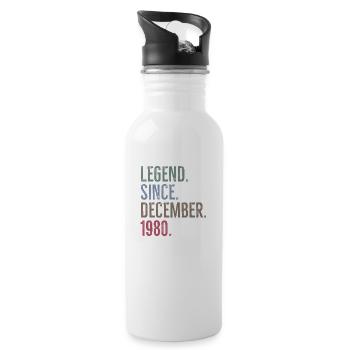 Legende seit Dezember 1980 - Trinkflasche mit integriertem Trinkhalm - Weiß - Rechts
