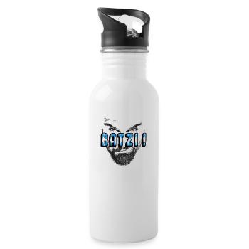 Batzi bayrisch dialekt - Trinkflasche mit integriertem Trinkhalm - Weiß - Rechts
