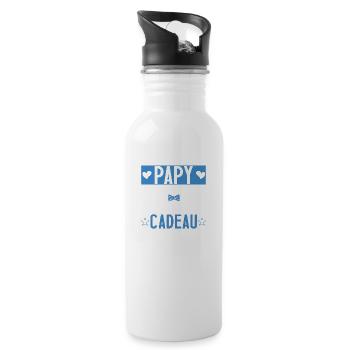 Papy ton plus beau cadeau cadeau grand père - Gourde avec paille intégrée - blanc - Droite