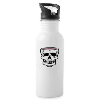 Mug Skull Horror Halloween - Water bottle with straw - white - Right