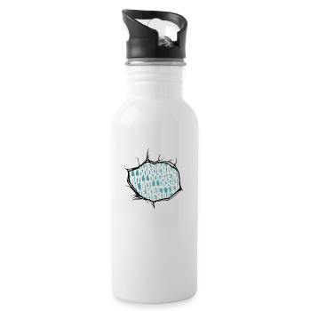 Funny Statement Paw Birthday Dog Breed - Water bottle with straw - white - Right