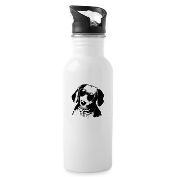Dachshund Dog Dogs Sunglasses Cool Vector 5 - Water bottle with straw - white - Right