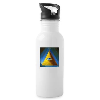 All Seeing Eye - Water bottle with straw - white - Right