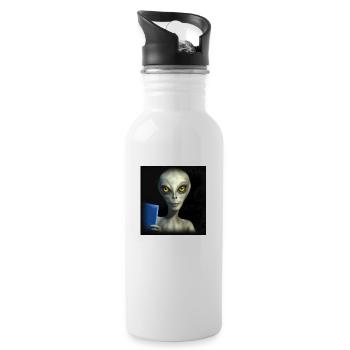 Alien Book - Water bottle with straw - white - Right