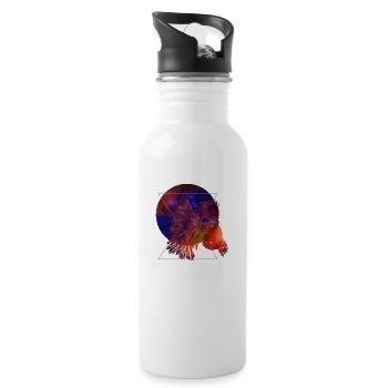 Weltraumfisch - Trinkflasche mit integriertem Trinkhalm - Weiß - Rechts