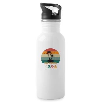 Old School Beach - Trinkflasche mit integriertem Trinkhalm - Weiß - Rechts