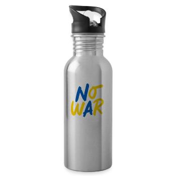 no war - Trinkflasche mit integriertem Trinkhalm - Lightsilver - Rechts