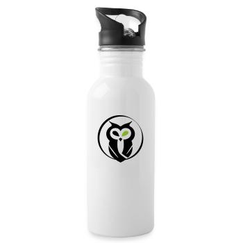 GOWILD owl - without what ... zebra style - Water bottle with straw - white - Right
