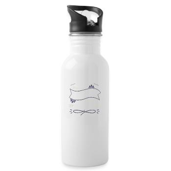 zitat ich liebe kaffee arbeitskollege geschenk - Trinkflasche mit integriertem Trinkhalm - Weiß - Rechts