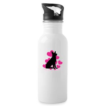This is all I need - for German Shepherd fans - Water bottle with straw - white - Right