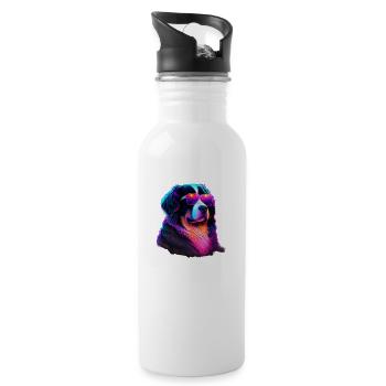 Bernese Mountain Dog Dogs Bernese Mountain Dogs - Water bottle with straw - white - Right