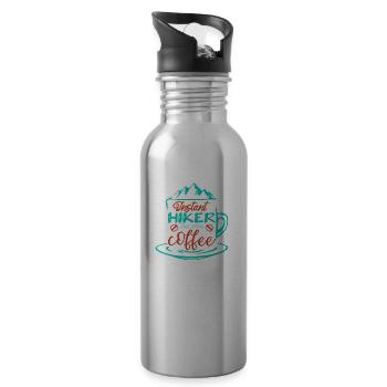 INSTANT HIKER COFFE - Water bottle with straw - silver - Right