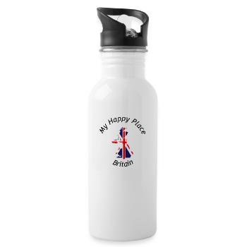 My happy place: Britain - Water bottle with straw - white - Right