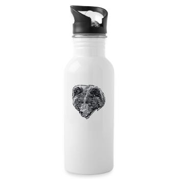LAURA Kopf SW - Trinkflasche mit integriertem Trinkhalm - Weiß - Rechts