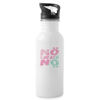 Lustiger Spruch Nö einfach Nö / für Mädchen - Trinkflasche mit integriertem Trinkhalm - Weiß - Rechts