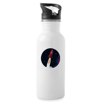 Rocket Go - Trinkflasche mit integriertem Trinkhalm - Weiß - Rechts