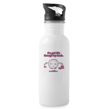 funny non-thinking design / funny sayings - Water bottle with straw - white - Right