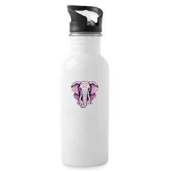 Elefantenhaft - Trinkflasche mit integriertem Trinkhalm - Weiß - Rechts