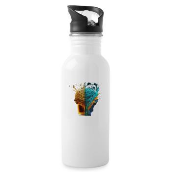 Brains filled with beer - Water bottle with straw - white - Right