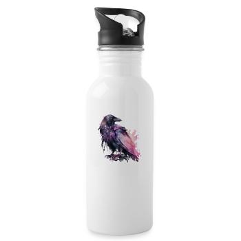 Rabe - Trinkflasche mit integriertem Trinkhalm - Weiß - Rechts