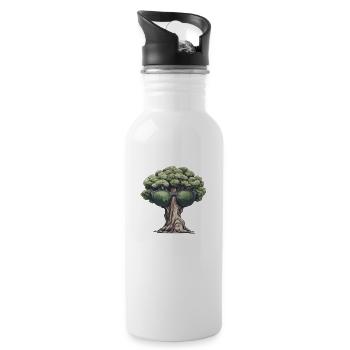 Baum mit Sonnenbrille - Trinkflasche mit integriertem Trinkhalm - Weiß - Rechts