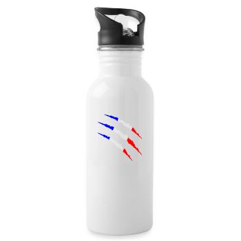 krallen frankreich - Trinkflasche mit integriertem Trinkhalm - Weiß - Rechts