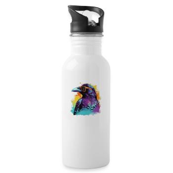 Master Raven - Water bottle with straw - white - Right