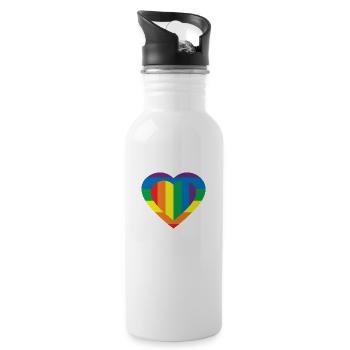 FARBE DER LGBT-FLAGGE - Trinkflasche mit integriertem Trinkhalm - Weiß - Rechts