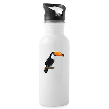 Vogel - Trinkflasche mit integriertem Trinkhalm - Weiß - Rechts