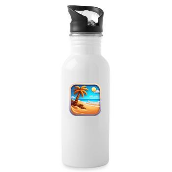 Summer Icon - Trinkflasche mit integriertem Trinkhalm - Weiß - Rechts
