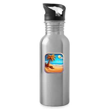 Summer Icon - Water bottle with straw - silver - Right