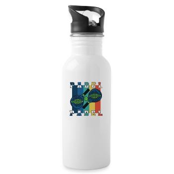 Padel Paddle Raquette Tennis Sport I Cadeau - Gourde avec paille intégrée - blanc - Droite