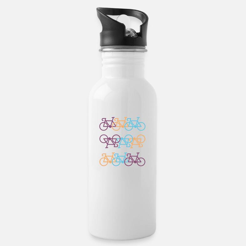 Fahrrad - Trinkflasche mit integriertem Trinkhalm - Weiß