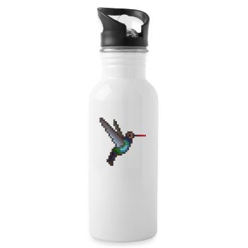 Vogel - Trinkflasche mit integriertem Trinkhalm - Weiß - Rechts